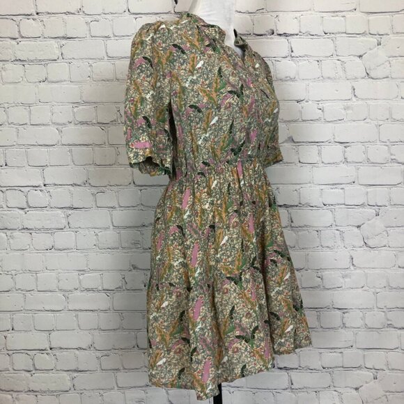 ba&sh Jasmine Botanical Print Shirt Dress Size XS Cotton Blend - Picture 2 of 8